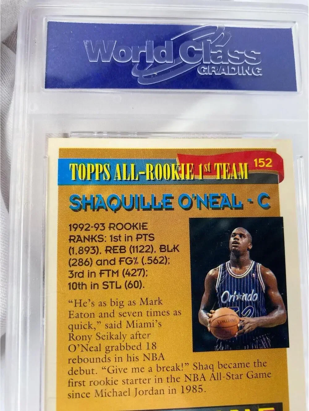 Shaquille O’Neal. Really rare 1992-93 1st team.GEM-MT 10, Rookie Card, Topps